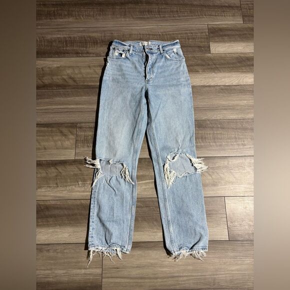 Abercrombie & Fitch Denim - Abercrombie & Fitch Women's the 90s Straight Jeans Light Blue High Rise Size 4 R